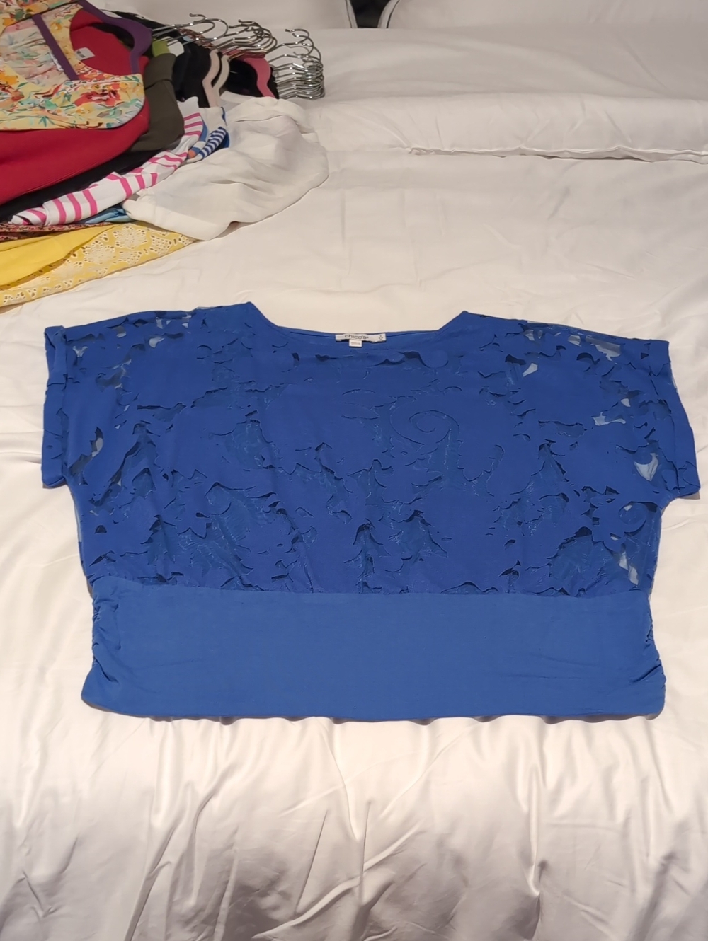 Chico's Banded Bottom Burnout Top